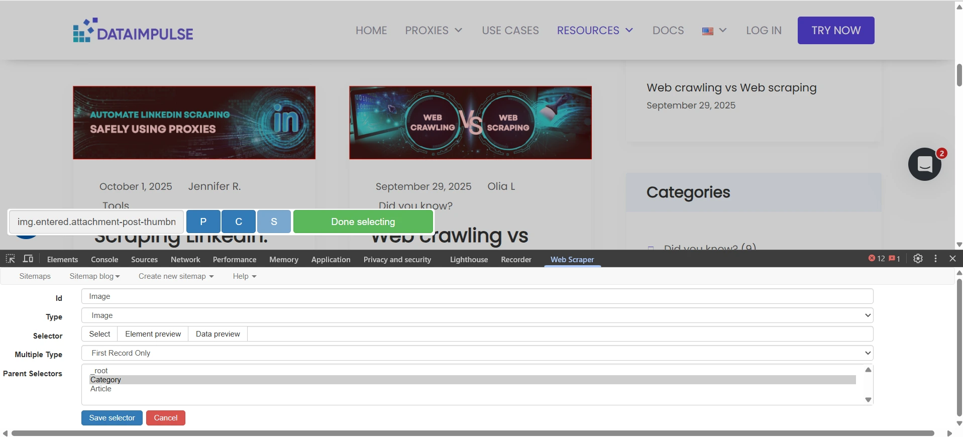 Web scraper extension integration guide