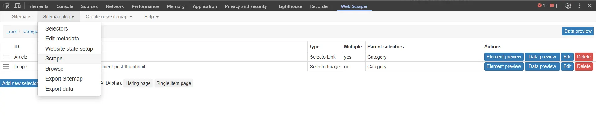 Web scraper extension integration guide