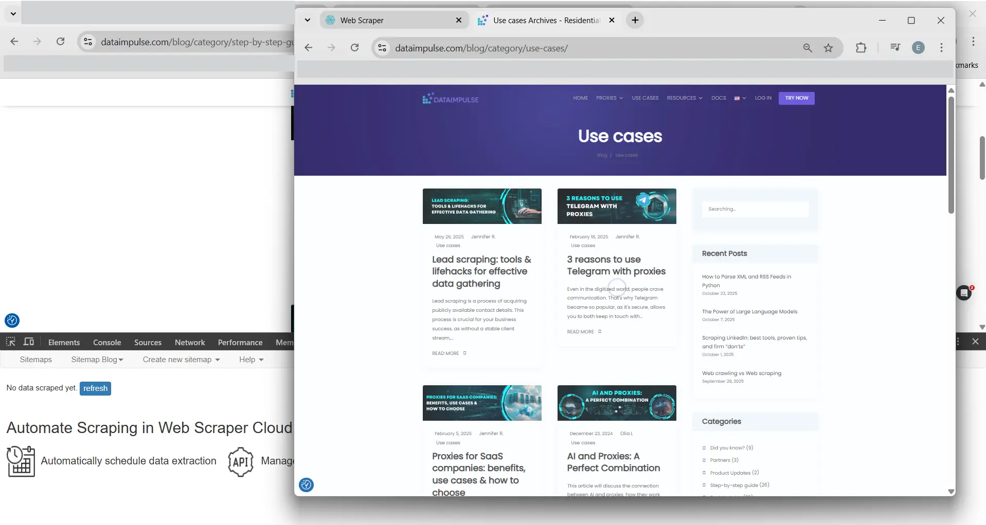 Web scraper extension integration guide
