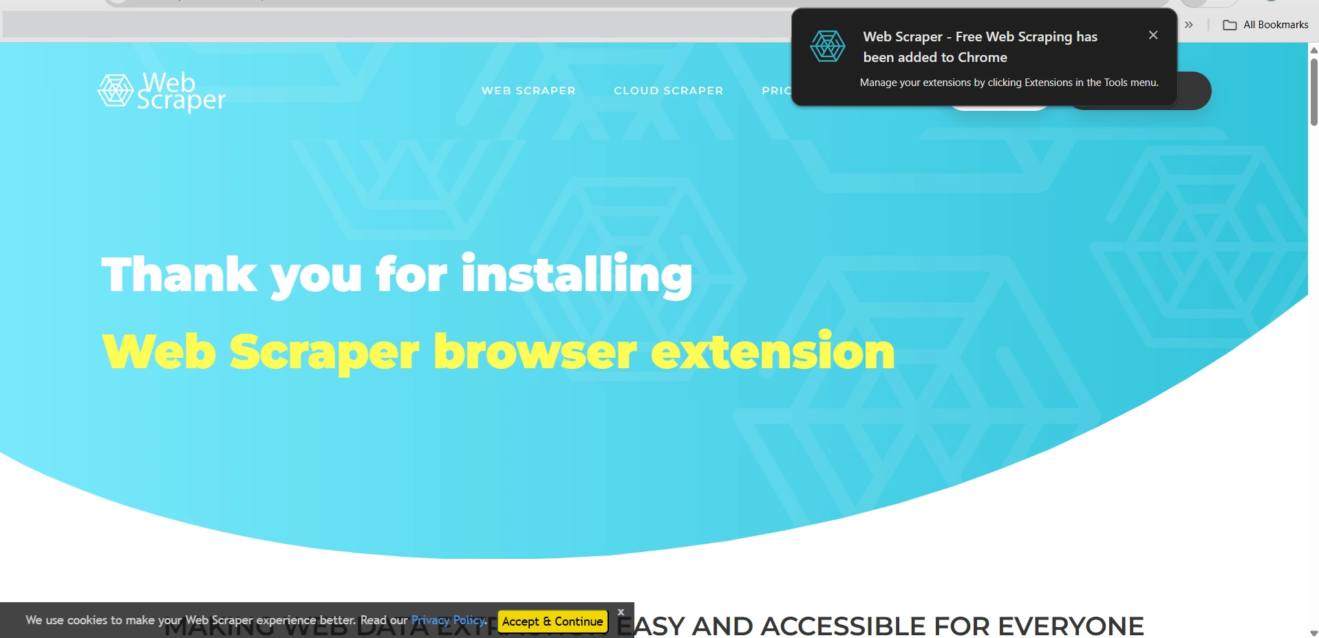 Web scraper extension integration guide