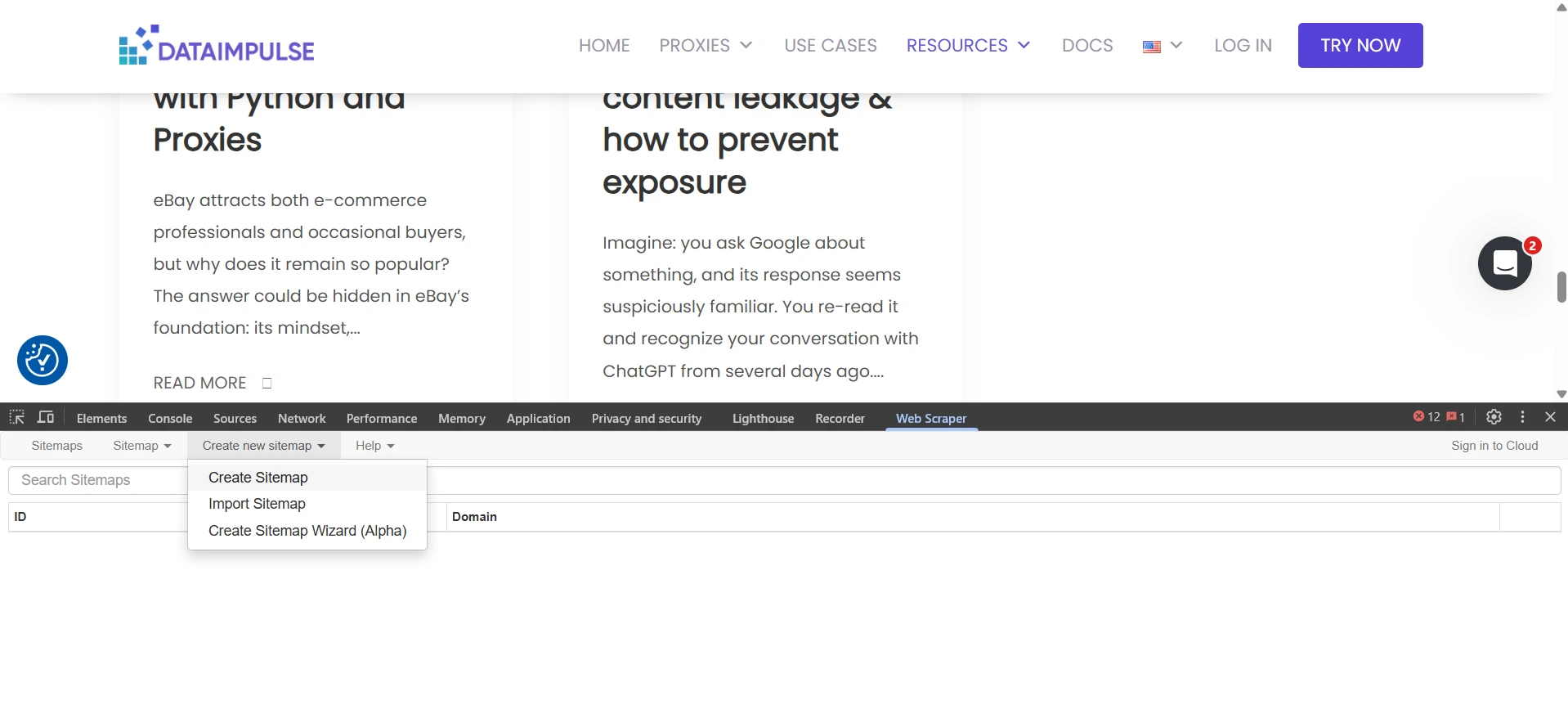 Web scraper extension integration guide