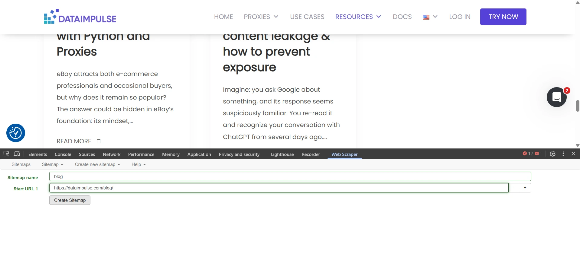 Web scraper extension integration guide