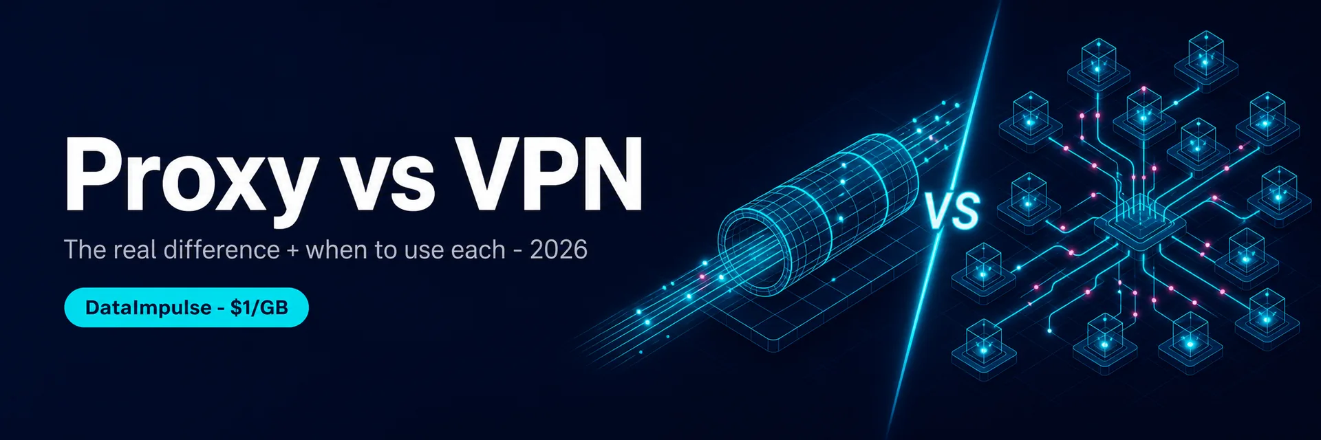 Proxy vs VPN 2026 - the real difference and when to use each banner