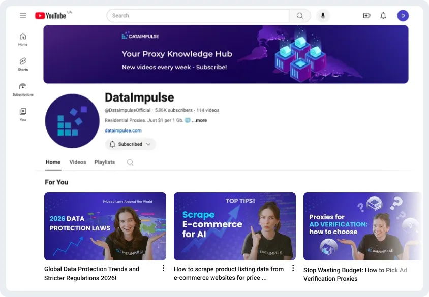 DataImpulse YouTube chanel