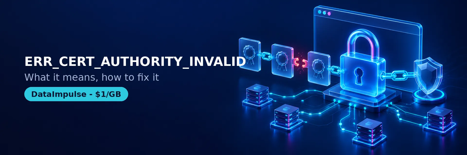 Certificate trust chain from a website through an intermediate authority to a trusted root