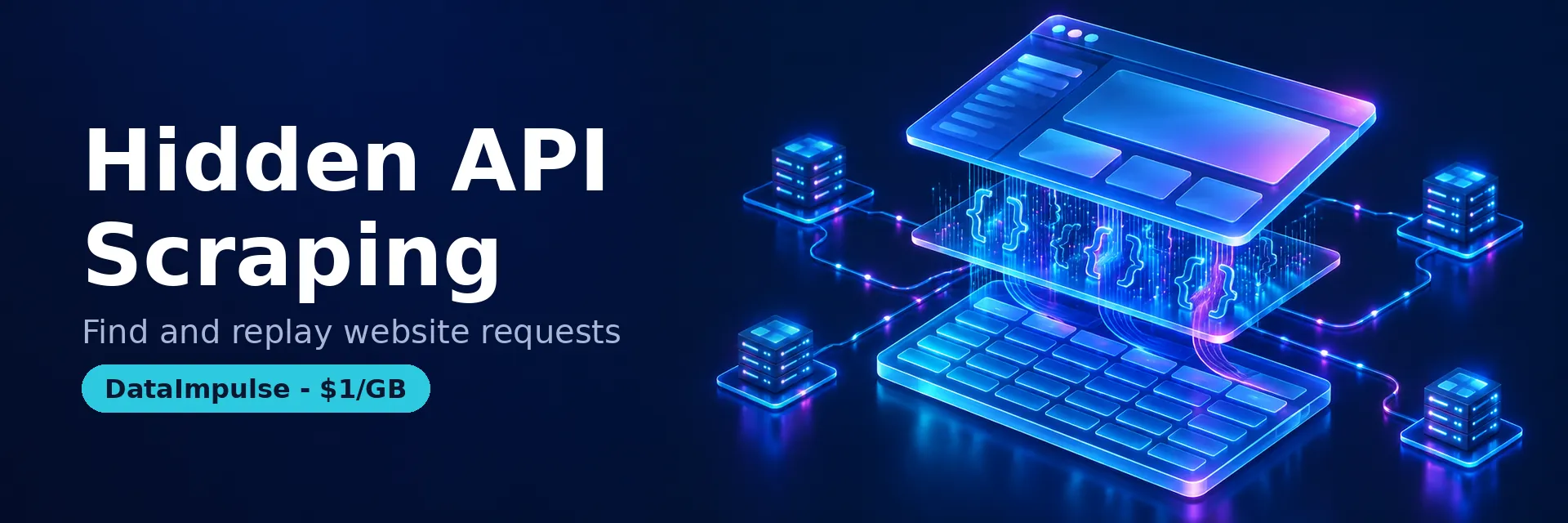 Browser network requests connected to a JSON endpoint, pagination checks, and structured data export