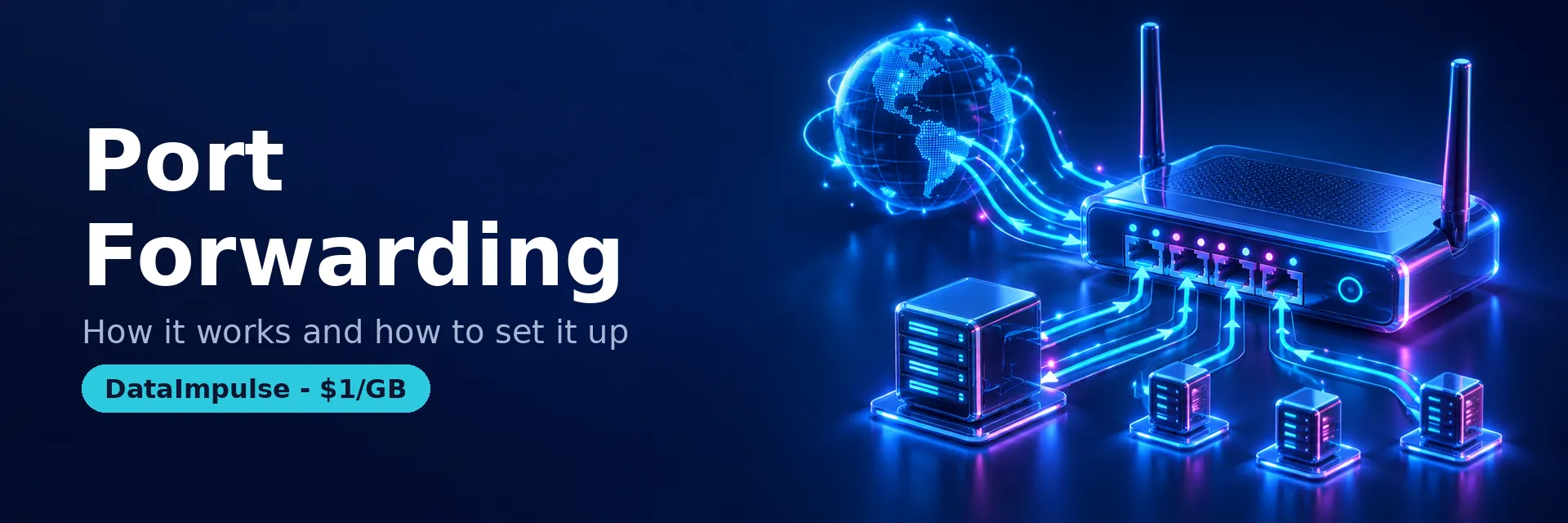An external client connecting through a router port mapping to a private server