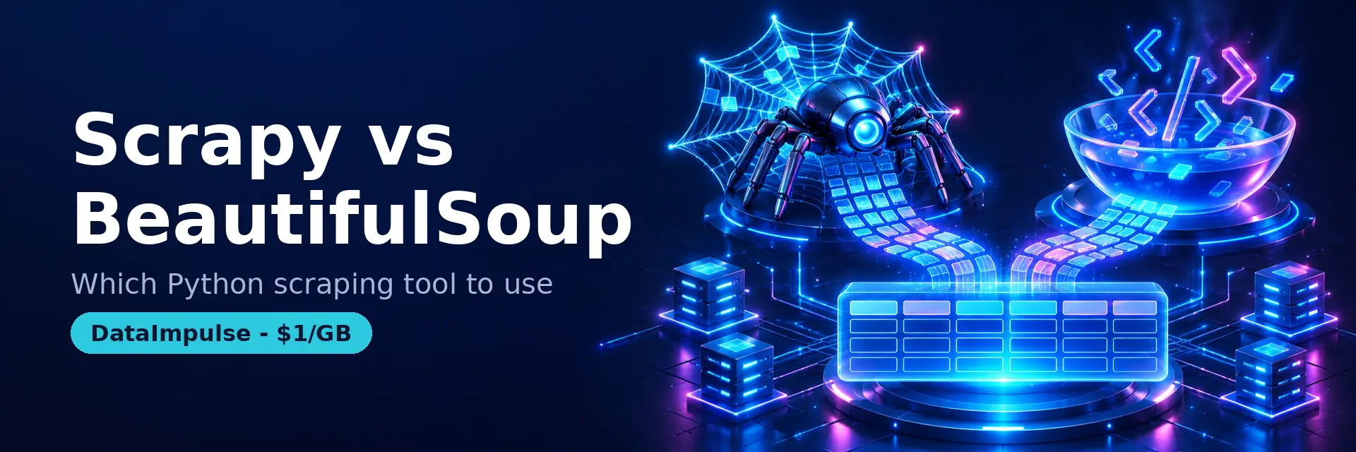 Scrapy crawling workflow beside a Requests and BeautifulSoup extraction workflow
