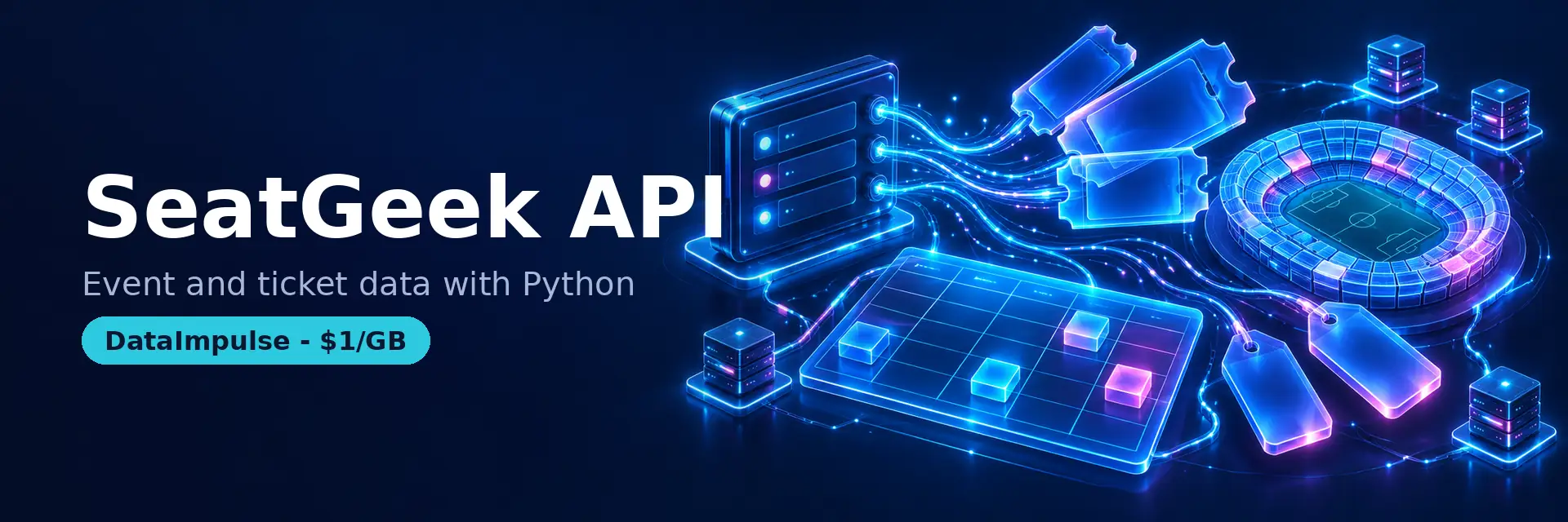 SeatGeek event price data flowing through credential checks into a Python CSV monitoring workflow